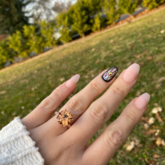 GorgeousWhite Sapphire Rose Gold Filled Ring - Picture 5 of 16